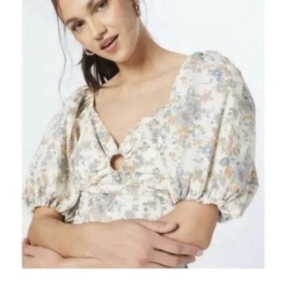 Abercrombie & fitch Floral Puff Sleeve Top size M - Picture 7 of 12